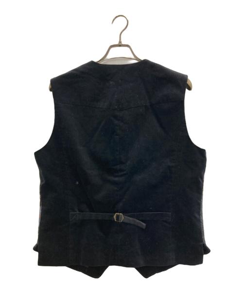 Harris Tweed（ハリスツイード）Harris Tweed (ハリスツイード) PAPAS (パパス) コーデュロイ切替ベスト ネイビー サイズ:50の古着・服飾アイテム
