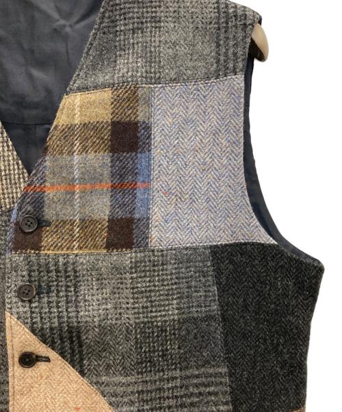 Harris Tweed（ハリスツイード）Harris Tweed (ハリスツイード) PAPAS (パパス) コーデュロイ切替ベスト ネイビー サイズ:50の古着・服飾アイテム
