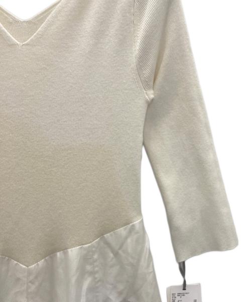 Snidel（スナイデル）Snidel (スナイデル) ハートネックシアーフレアーコンビワンピ ホワイト サイズ:S 未使用品の古着・服飾アイテム