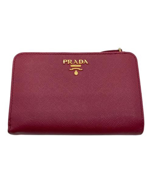 PRADA（プラダ）PRADA (プラダ) サフィアーノ 二つ折り財布 ピンクの古着・服飾アイテム