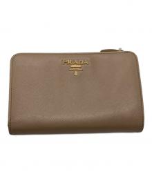 PRADA（プラダ）の古着「サフィアーノ 2つ折り財布」｜ベージュ