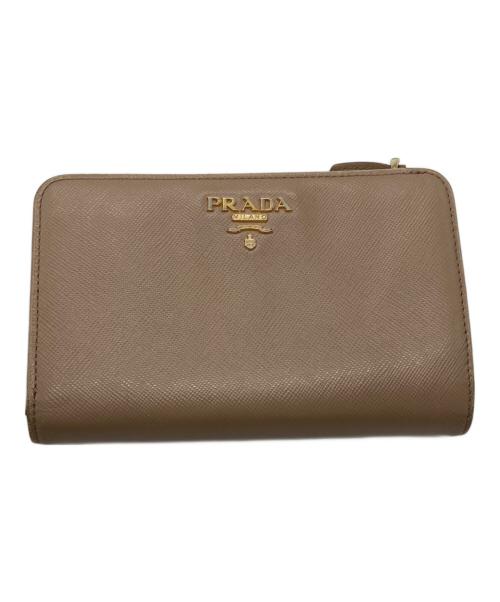 PRADA（プラダ）PRADA (プラダ) サフィアーノ 2つ折り財布 ベージュの古着・服飾アイテム