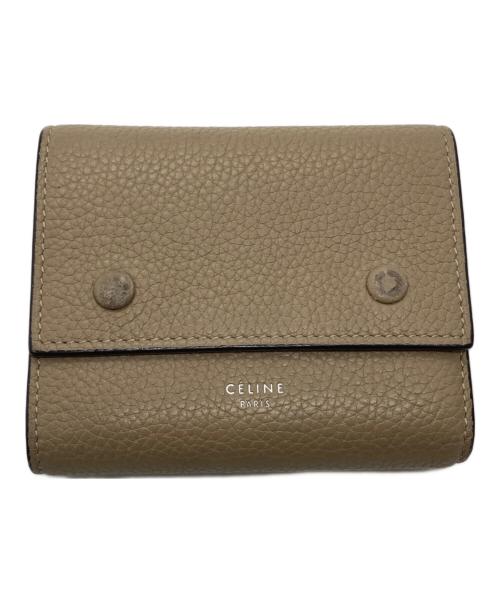 CELINE（セリーヌ）CELINE (セリーヌ) 3つ折り財布 ベージュ×レッドの古着・服飾アイテム