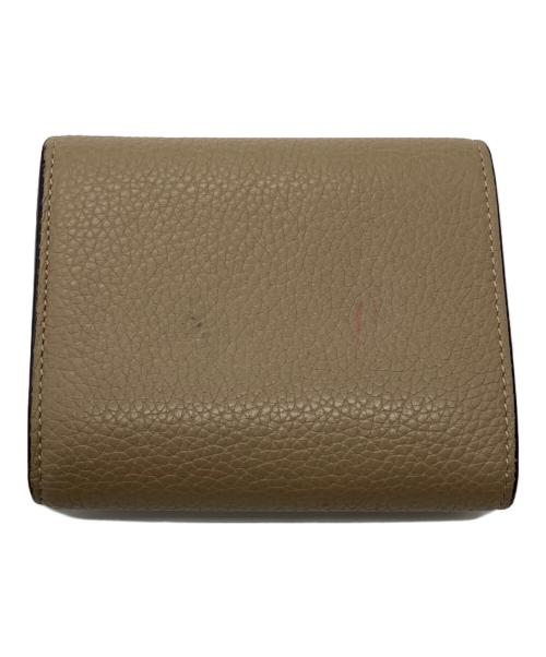 CELINE（セリーヌ）CELINE (セリーヌ) 3つ折り財布 ベージュ×レッドの古着・服飾アイテム