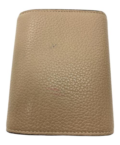 CELINE（セリーヌ）CELINE (セリーヌ) 3つ折り財布 ベージュ×レッドの古着・服飾アイテム