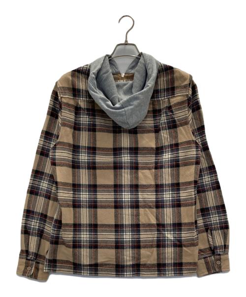SUPREME（シュプリーム）Supreme (シュプリーム) Half Zip Hooded Flannel Shirt ブラウン サイズ:Sの古着・服飾アイテム
