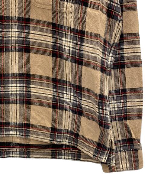 SUPREME（シュプリーム）Supreme (シュプリーム) Half Zip Hooded Flannel Shirt ブラウン サイズ:Sの古着・服飾アイテム