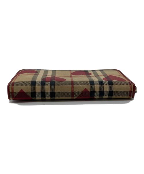BURBERRY（バーバリー）BURBERRY (バーバリー) 長財布 ベージュ×レッドの古着・服飾アイテム
