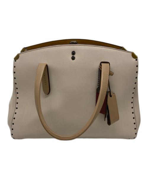 COACH（コーチ）COACH (コーチ) スタッズレザーバッグ ベージュの古着・服飾アイテム