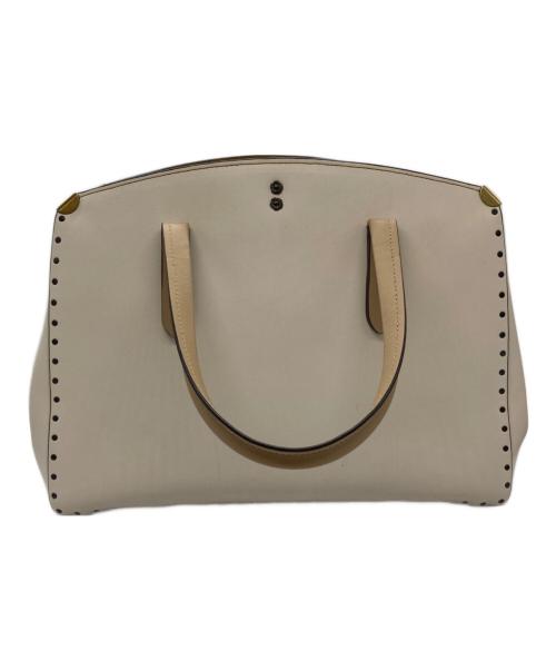 COACH（コーチ）COACH (コーチ) スタッズレザーバッグ ベージュの古着・服飾アイテム