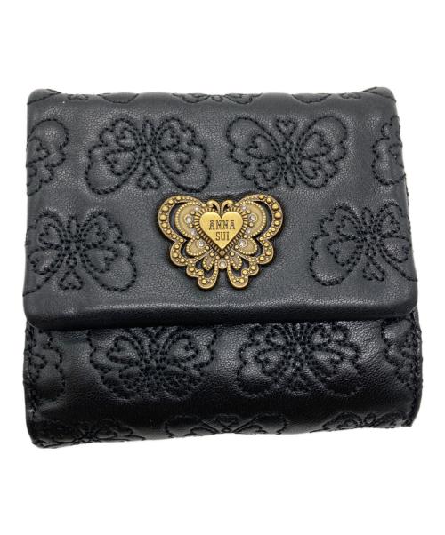 ANNA SUI（アナスイ）ANNA SUI (アナスイ) 3つ折り財布 ブラックの古着・服飾アイテム