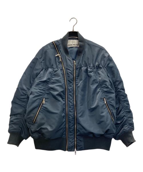 PRANK PROJECT（プランクプロジェクト）PRANK PROJECT (プランクプロジェクト) Long Zipper MA-1 ナイロンジャケット ネイビー サイズ:FREEの古着・服飾アイテム