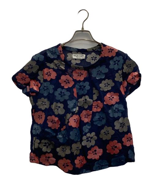 ROBE DE CHAMBRE COMME DES GARCONS（ローブドシャンブル コムデギャルソン）ROBE DE CHAMBRE COMME DES GARCONS (ローブドシャンブル コムデギャルソン) フラワーデザインブラウス ネイビー サイズ:表記無しの古着・服飾アイテム