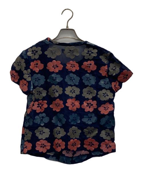 ROBE DE CHAMBRE COMME DES GARCONS（ローブドシャンブル コムデギャルソン）ROBE DE CHAMBRE COMME DES GARCONS (ローブドシャンブル コムデギャルソン) フラワーデザインブラウス ネイビー サイズ:表記無しの古着・服飾アイテム