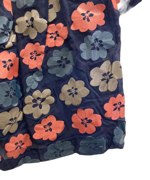 ROBE DE CHAMBRE COMME DES GARCONS（ローブドシャンブル コムデギャルソン）ROBE DE CHAMBRE COMME DES GARCONS (ローブドシャンブル コムデギャルソン) フラワーデザインブラウス ネイビー サイズ:表記無しの古着・服飾アイテム