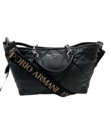 EMPORIO ARMANI（エンポリオ アルマーニ）の古着「キルティングレザーバッグ」｜ブラック