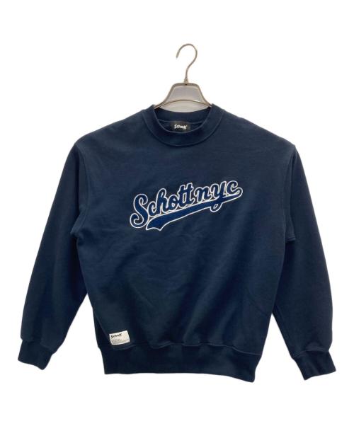 Schott（ショット）Schott (ショット) SCRIPT CREW SWEAT ネイビー サイズ:Ｍの古着・服飾アイテム