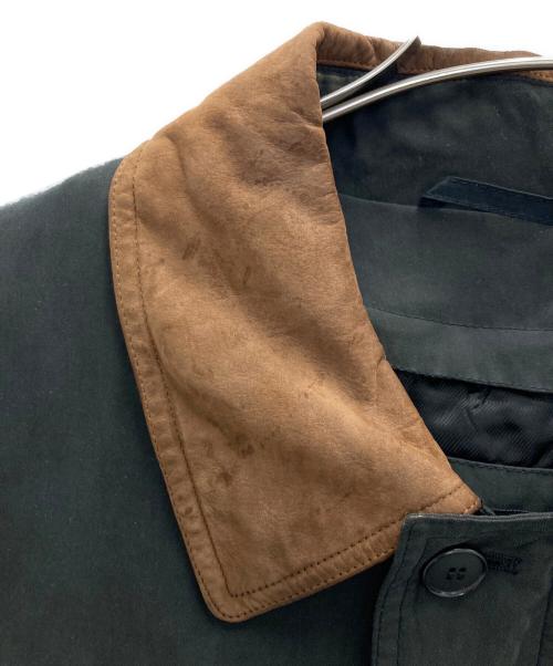 BARNEYS NEWYORK（バーニーズ・ニューヨーク）BARNEYS NEWYORK (バーニーズ・ニューヨーク) ライナー付襟レザーコート ブラック サイズ:Lの古着・服飾アイテム