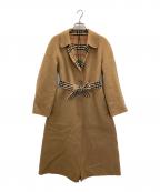 Burberry'sバーバリーズ）の古着「裏ノバチェックウールステンカラーコート」｜ベージュ