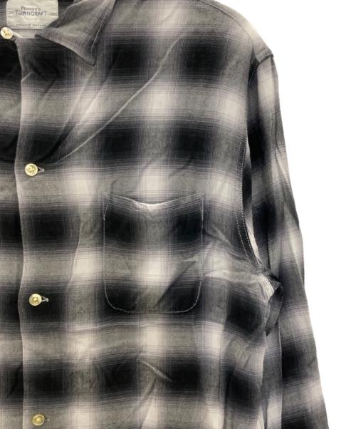 TOWN CRAFT（タウンクラフト）TOWN CRAFT (タウンクラフト) オンブレチェックシャツ ブラック サイズ:Ｌの古着・服飾アイテム