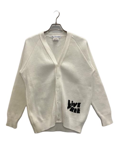 COMME des GARCONS SHIRT（コムデギャルソンシャツ）COMME des GARCONS SHIRT (コムデギャルソンシャツ) Charles Knit V neck cardigan ホワイト サイズ:Sの古着・服飾アイテム