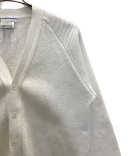 COMME des GARCONS SHIRT（コムデギャルソンシャツ）COMME des GARCONS SHIRT (コムデギャルソンシャツ) Charles Knit V neck cardigan ホワイト サイズ:Sの古着・服飾アイテム