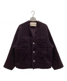 TOURNON（トゥルノン）の古着「コーデュロイVネックジャケット」｜バイオレット