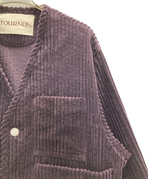 TOURNON（トゥルノン）TOURNON (トゥルノン) コーデュロイVネックジャケット バイオレット サイズ:FREEの古着・服飾アイテム