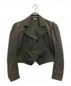 PANパン）の古着「ORGANIC COTTON TWILL PUFF BLOUSE」｜ブラック