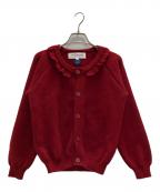 COMME des GARCONS GIRLコムデギャルソンガール）の古着「フリルカラーニットカーディガン」｜レッド