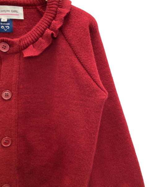 COMME des GARCONS GIRL（コムデギャルソンガール）COMME des GARCONS GIRL (コムデギャルソンガール) フリルカラーニットカーディガン レッド サイズ:Mの古着・服飾アイテム