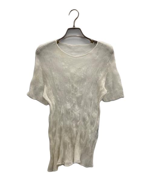 ISSEY MIYAKE（イッセイミヤケ）ISSEY MIYAKE (イッセイミヤケ) プリーツカットソー ホワイト サイズ:Mの古着・服飾アイテム
