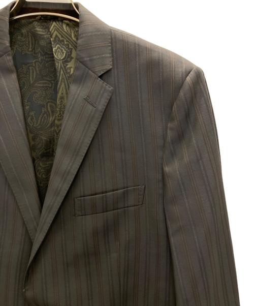 ETRO（エトロ）ETRO (エトロ) ストライプセットアップスーツ グレー サイズ:52の古着・服飾アイテム