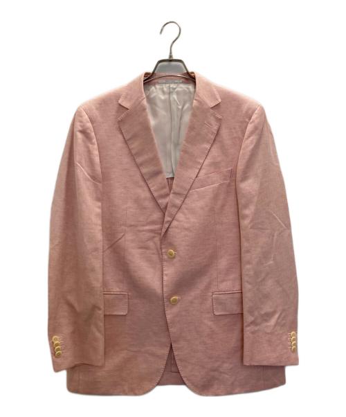 ERMENEGILDO ZEGNA（エルメネジルド・ゼニア）Ermenegildo Zegna (エルメネジルド・ゼニア) リネンコットンテーラードジャケット ピンク サイズ:SIZE 50の古着・服飾アイテム