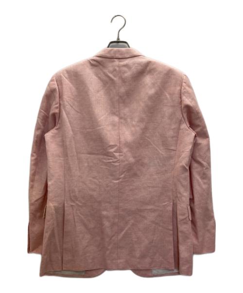 ERMENEGILDO ZEGNA（エルメネジルド・ゼニア）Ermenegildo Zegna (エルメネジルド・ゼニア) リネンコットンテーラードジャケット ピンク サイズ:SIZE 50の古着・服飾アイテム