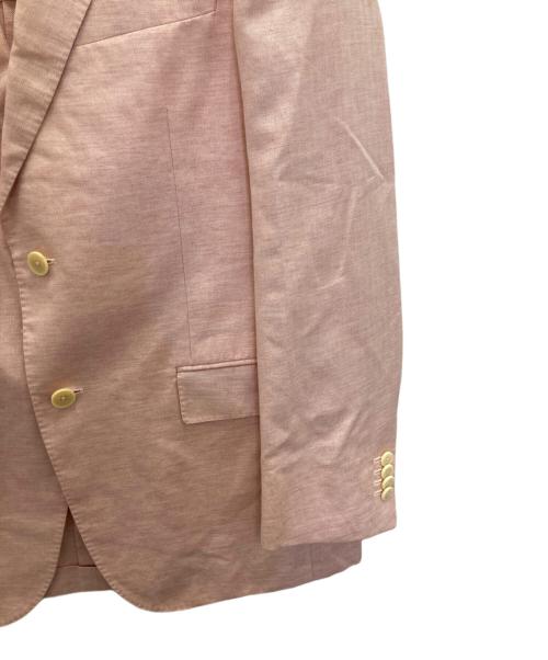 ERMENEGILDO ZEGNA（エルメネジルド・ゼニア）Ermenegildo Zegna (エルメネジルド・ゼニア) リネンコットンテーラードジャケット ピンク サイズ:SIZE 50の古着・服飾アイテム