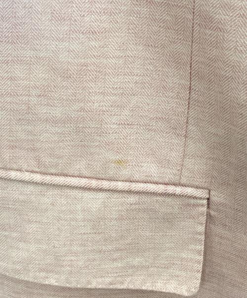 ERMENEGILDO ZEGNA（エルメネジルド・ゼニア）Ermenegildo Zegna (エルメネジルド・ゼニア) リネンコットンテーラードジャケット ピンク サイズ:SIZE 50の古着・服飾アイテム