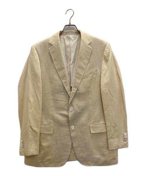 ERMENEGILDO ZEGNA（エルメネジルド・ゼニア）Ermenegildo Zegna (エルメネジルド・ゼニア) リネンコットンテーラードジャケット ベージュ サイズ:52の古着・服飾アイテム