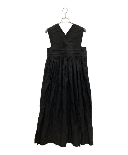 HYKE（ハイク）HYKE (ハイク) LINEN MAXI DRESS ブラック サイズ:1の古着・服飾アイテム