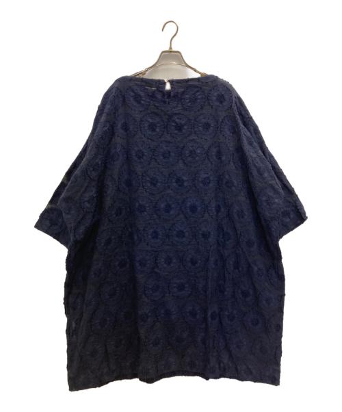Native Village（ネイティヴビレッジ）Native Village (ネイティヴビレッジ) ジャガードブラウスワンピース ネイビー サイズ:表記無しの古着・服飾アイテム