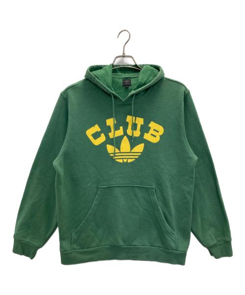 adidas（アディダス）adidas (アディダス) ロゴプリントパーカー グリーン サイズ:Lの古着・服飾アイテム