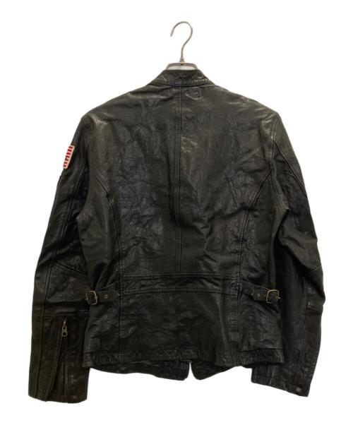 AVIREX（アヴィレックス）AVIREX (アヴィレックス) ゴートスキンシングルライダースジャケット ブラック サイズ:Mの古着・服飾アイテム