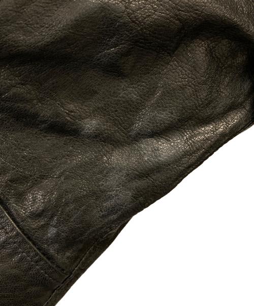 AVIREX（アヴィレックス）AVIREX (アヴィレックス) ゴートスキンシングルライダースジャケット ブラック サイズ:Mの古着・服飾アイテム