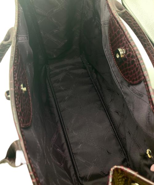 LONGCHAMP（ロンシャン）LONGCHAMP (ロンシャン) クロコ型押しハンドバッグ パープルの古着・服飾アイテム