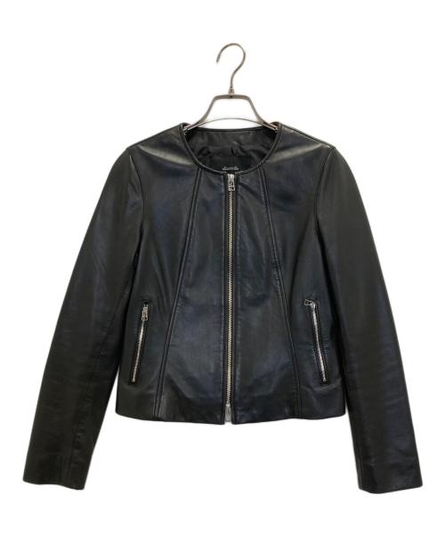 allureville（アルアバイル）allureville (アルアバイル) レザークルーネックブルゾン ブラック サイズ:1の古着・服飾アイテム
