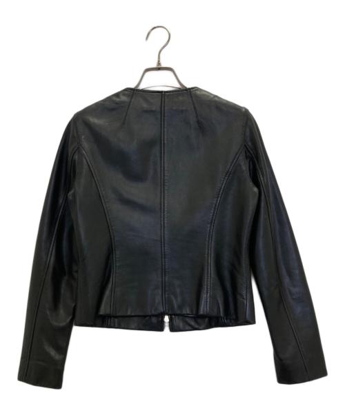 allureville（アルアバイル）allureville (アルアバイル) レザークルーネックブルゾン ブラック サイズ:1の古着・服飾アイテム