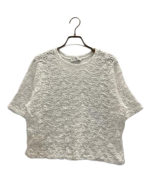 MACKINTOSH LONDON（マッキントッシュ ロンドン）MACKINTOSH LONDON (マッキントッシュ ロンドン) フラワーレース ジャージー プルオーバー ホワイト サイズ:38の古着・服飾アイテム