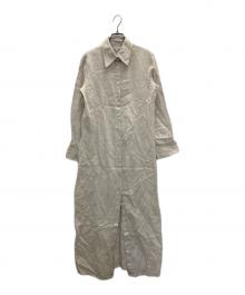 ARMANI COLLEZIONI（アルマーニ コレツィオーニ）の古着「リネンシャツワンピース」｜ベージュ