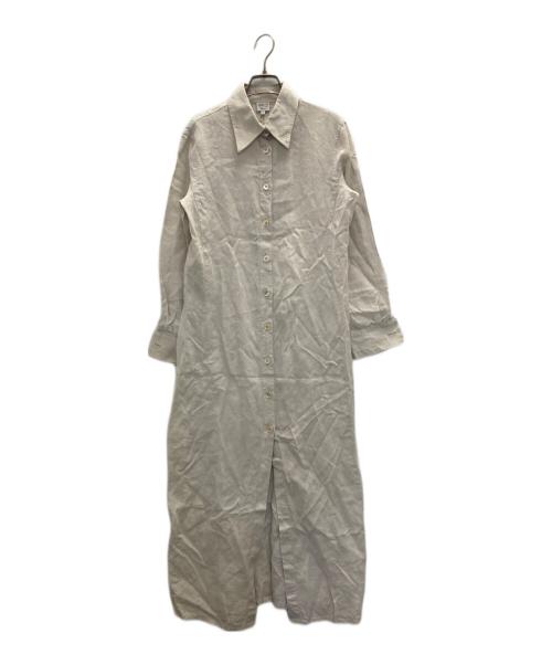 ARMANI COLLEZIONI（アルマーニ コレツィオーニ）ARMANI COLLEZIONI (アルマーニ コレツィオーニ) リネンシャツワンピース ベージュ サイズ:8の古着・服飾アイテム