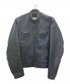 Aero LEATHERエアロレザー）の古着「ホースハイドシングルライダースジャケット」｜ブラック